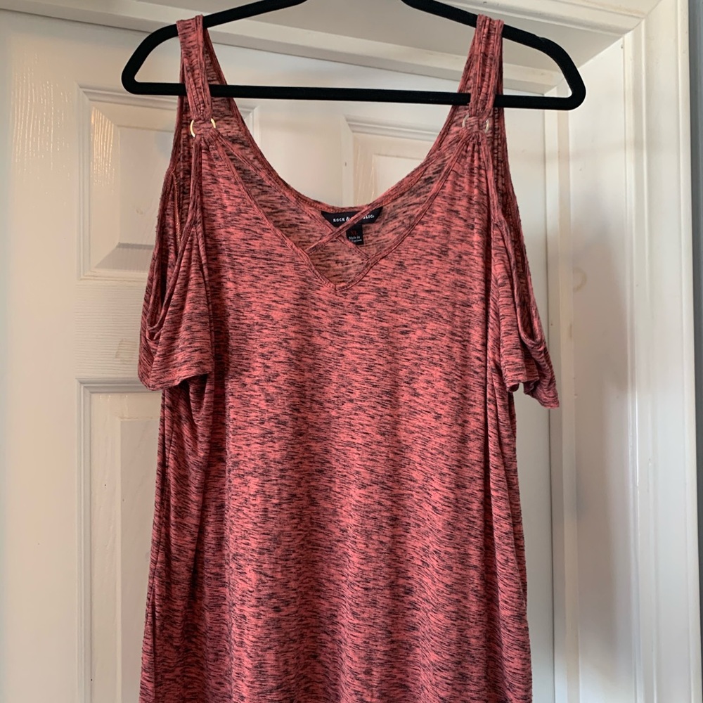 Rock & Republic Orange and black blouse